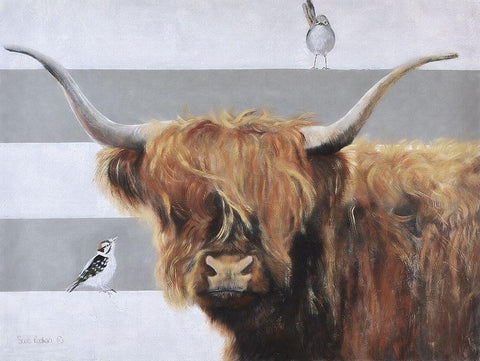 Thistles White Modern Wood Framed Art Print with Double Matting by Redman, Suzi