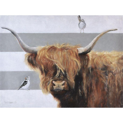 Thistles Black Modern Wood Framed Art Print with Double Matting by Redman, Suzi