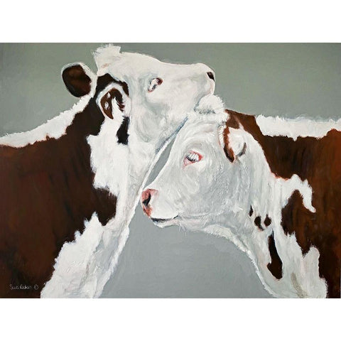 April and August Black Modern Wood Framed Art Print with Double Matting by Redman, Suzi