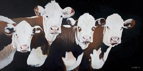 Girls  White Modern Wood Framed Art Print with Double Matting by Redman, Suzi