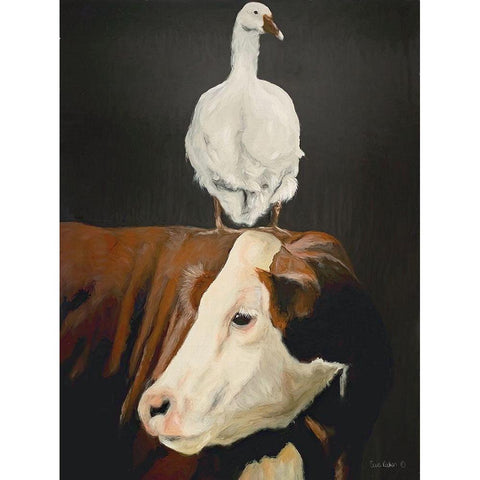 Twos Company Black Modern Wood Framed Art Print by Redman, Suzi