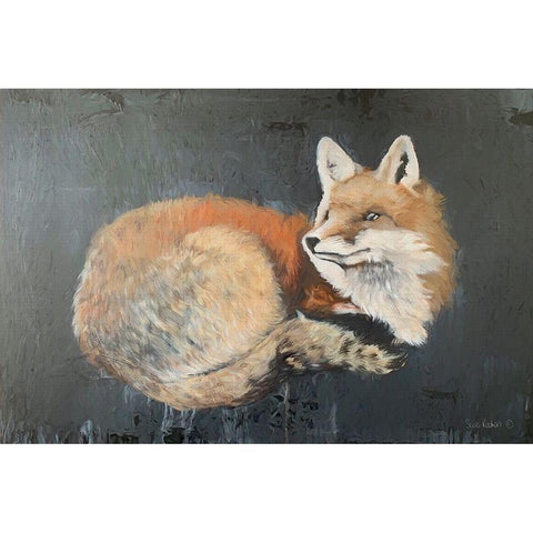 Starry, Starry Night Fox White Modern Wood Framed Art Print by Redman, Suzi