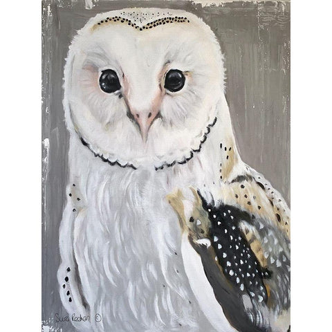 Barn Owl Gold Ornate Wood Framed Art Print with Double Matting by Redman, Suzi