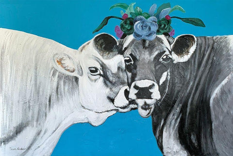 Queenie    White Modern Wood Framed Art Print with Double Matting by Redman, Suzi