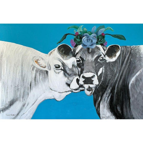 Queenie    Black Modern Wood Framed Art Print with Double Matting by Redman, Suzi