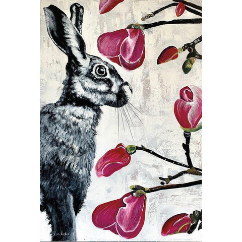 Magnolia White Modern Wood Framed Art Print by Redman, Suzi