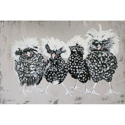 Polish Chickens Black Modern Wood Framed Art Print by Redman, Suzi