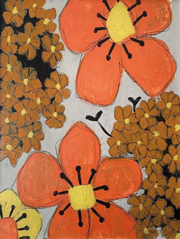 Lazy Daisy I White Modern Wood Framed Art Print with Double Matting by Redman, Suzi