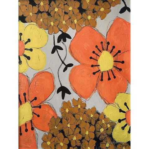 Lazy Daisy II Black Modern Wood Framed Art Print by Redman, Suzi