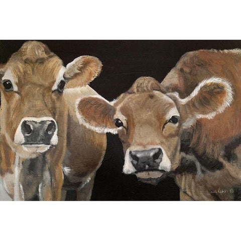 Hello There Cows White Modern Wood Framed Art Print by Redman, Suzi