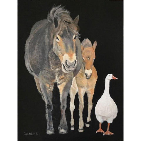 Farmyard Trio White Modern Wood Framed Art Print by Redman, Suzi