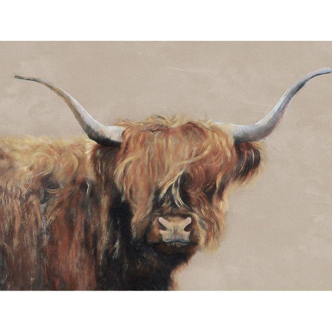 Highland Cow Black Modern Wood Framed Art Print by Redman, Suzi