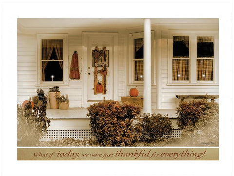 Thankful for Everything White Modern Wood Framed Art Print with Double Matting by Vieira, Robin-Lee