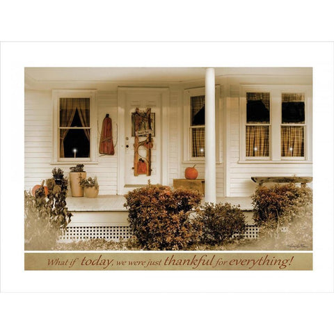 Thankful for Everything Black Modern Wood Framed Art Print with Double Matting by Vieira, Robin-Lee