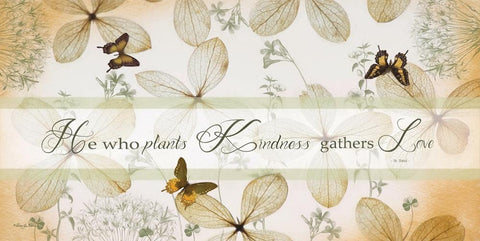 Plant Kindness Black Ornate Wood Framed Art Print with Double Matting by Vieira, Robin-Lee