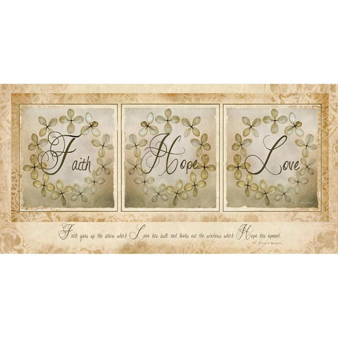 Faith, Hope, Love Black Modern Wood Framed Art Print by Vieira, Robin-Lee