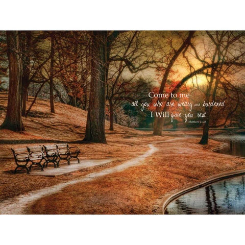 I Will Give You Rest Black Modern Wood Framed Art Print with Double Matting by Vieira, Robin-Lee