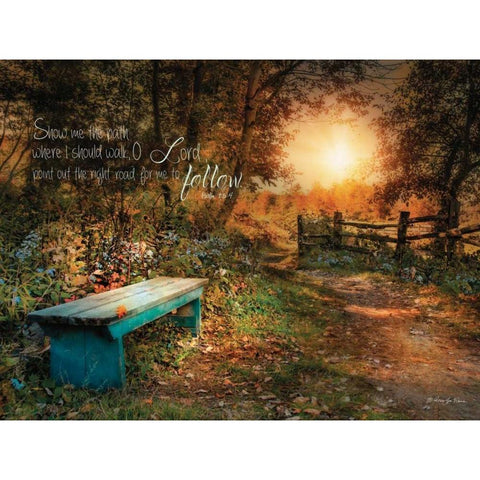 Show Me the Path Gold Ornate Wood Framed Art Print with Double Matting by Vieira, Robin-Lee