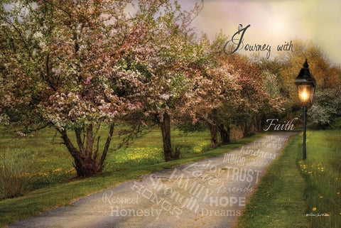 Lifes Journey White Modern Wood Framed Art Print with Double Matting by Vieira, Robin-Lee