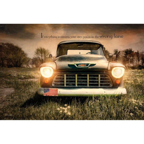 Wrong Lane White Modern Wood Framed Art Print by Vieira, Robin-Lee