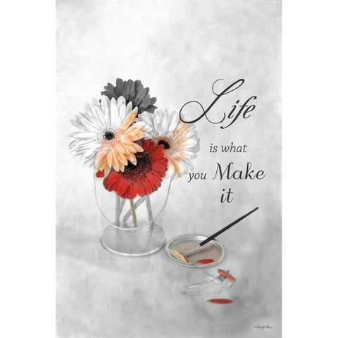 Life is What You Make It Gold Ornate Wood Framed Art Print with Double Matting by Vieira, Robin-Lee