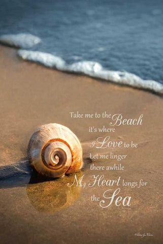 Take Me to the Beach Black Ornate Wood Framed Art Print with Double Matting by Vieira, Robin-Lee