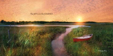 Joy in the Journey White Modern Wood Framed Art Print with Double Matting by Vieira, Robin-Lee