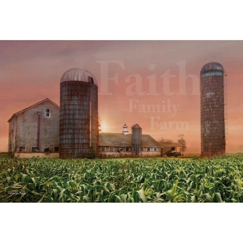 Faith, Family, Farm Black Modern Wood Framed Art Print with Double Matting by Vieira, Robin-Lee