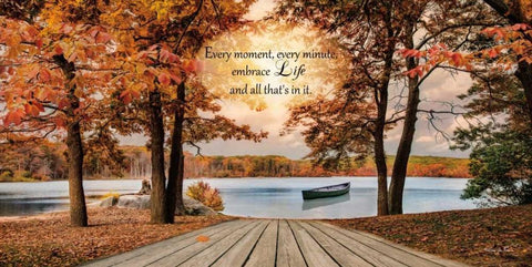 Embrace Life White Modern Wood Framed Art Print with Double Matting by Vieira, Robin-Lee