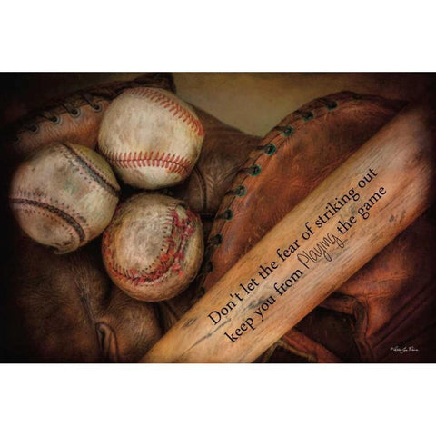 Play Ball Gold Ornate Wood Framed Art Print with Double Matting by Vieira, Robin-Lee