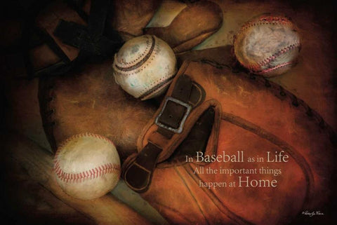 Baseball White Modern Wood Framed Art Print with Double Matting by Vieira, Robin-Lee