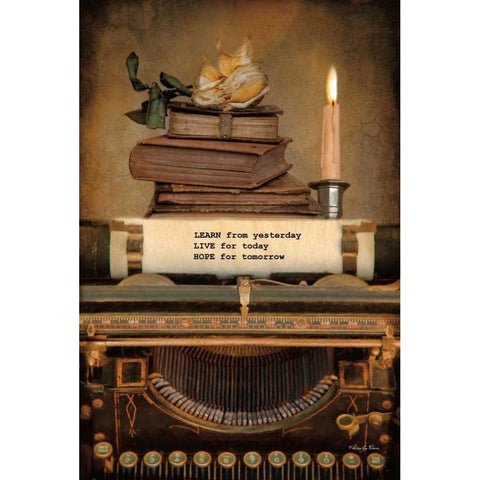 Learn from Yesterday Black Modern Wood Framed Art Print by Vieira, Robin-Lee