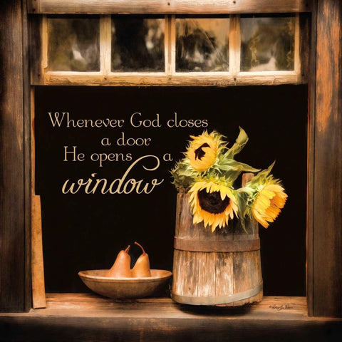 God Opens Windows Black Modern Wood Framed Art Print with Double Matting by Vieira, Robin-Lee