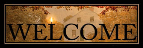 Welcome Black Ornate Wood Framed Art Print with Double Matting by Vieira, Robin-Lee