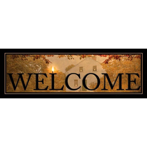Welcome Black Modern Wood Framed Art Print with Double Matting by Vieira, Robin-Lee