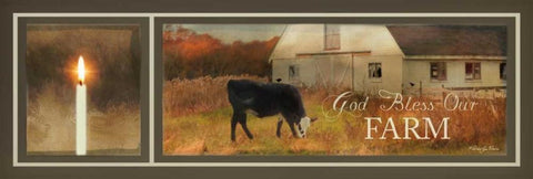 God Bless Our Farm Black Ornate Wood Framed Art Print with Double Matting by Vieira, Robin-Lee