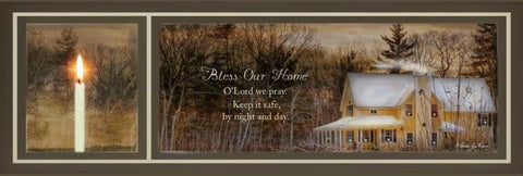 God Bless Our Home White Modern Wood Framed Art Print with Double Matting by Vieira, Robin-Lee