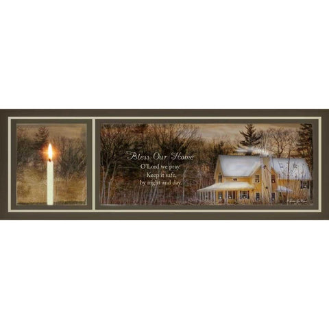 God Bless Our Home White Modern Wood Framed Art Print by Vieira, Robin-Lee