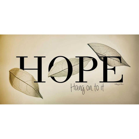 Hope - Hang On to It Black Modern Wood Framed Art Print with Double Matting by Vieira, Robin-Lee