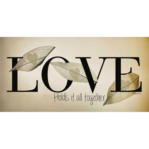 Love Holds It All Together Black Modern Wood Framed Art Print with Double Matting by Vieira, Robin-Lee
