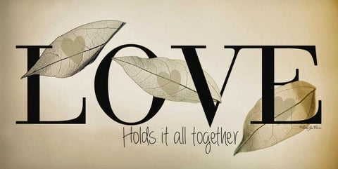 Love Holds It All Together White Modern Wood Framed Art Print with Double Matting by Vieira, Robin-Lee