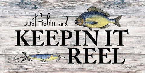 Keepin It Reel White Modern Wood Framed Art Print with Double Matting by Vieira, Robin-Lee