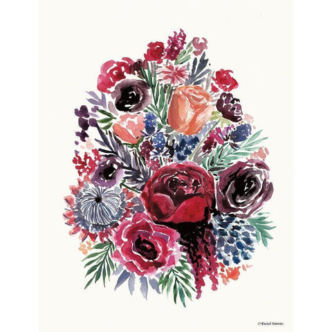 Moody Florals Black Modern Wood Framed Art Print with Double Matting by Nieman, Rachel