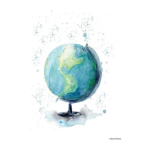 Globe Black Modern Wood Framed Art Print by Nieman, Rachel