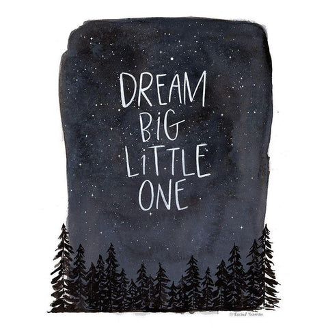 Dream Big Little One Black Modern Wood Framed Art Print by Nieman, Rachel