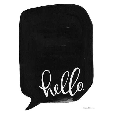 Hello White Modern Wood Framed Art Print by Nieman, Rachel