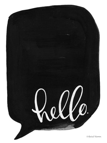 Hello Black Ornate Wood Framed Art Print with Double Matting by Nieman, Rachel