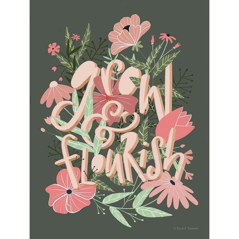 Grow and Flourish Gold Ornate Wood Framed Art Print with Double Matting by Nieman, Rachel