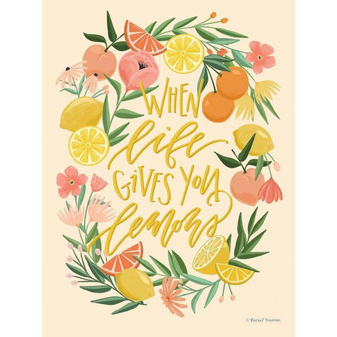 When Life Gives You Lemons Gold Ornate Wood Framed Art Print with Double Matting by Nieman, Rachel