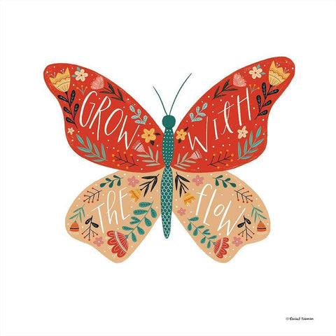 Grow With the Flow  Black Ornate Wood Framed Art Print with Double Matting by Nieman, Rachel